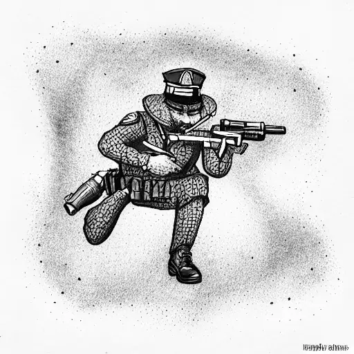 A Policeman With A Gun