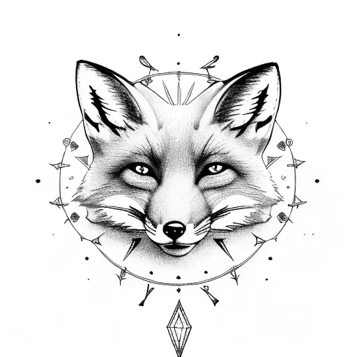 Fox With Acuarious Zodiac