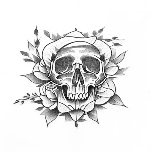 Flowers With Skull