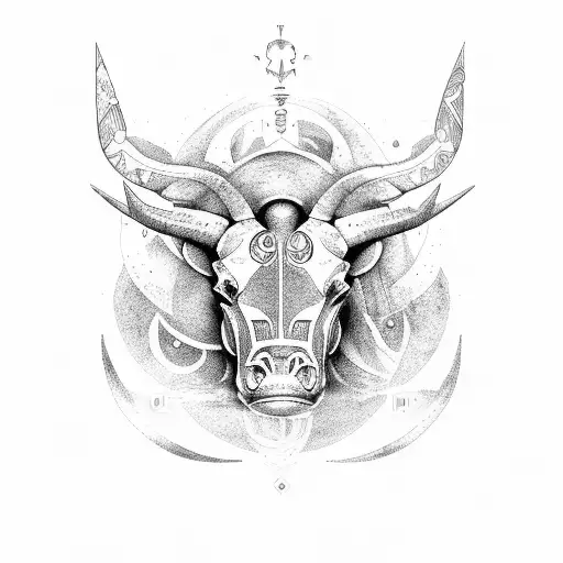 Combination Of Aquarius And Taurus Zodiac Glyphs Signs