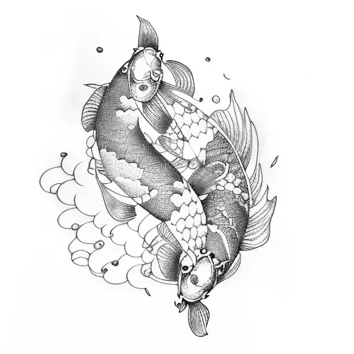 Koi Fish With Spiral