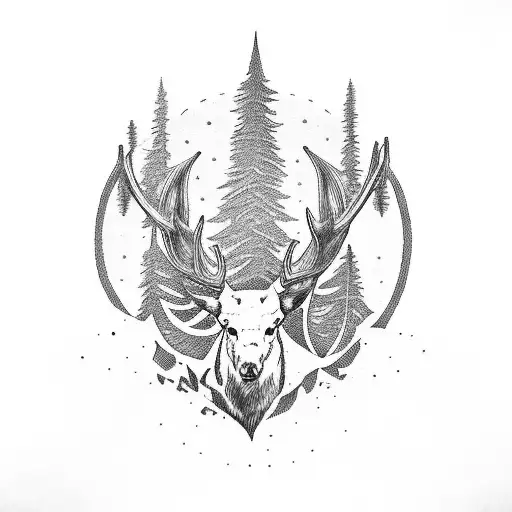 New Mexico Theme With Zia Symbol And Elk Horns