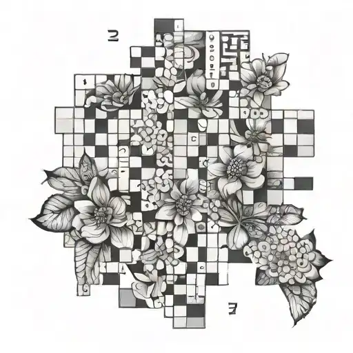 A Crossword Puzzle With Each Square Filled With A Different Flower