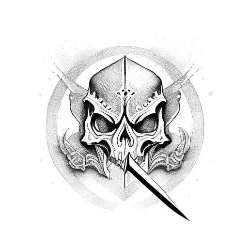 Sword Penetrating A Skeleton