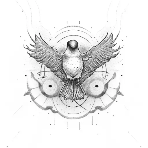 Flying Melting Crow With Binary Data Surrroundk G