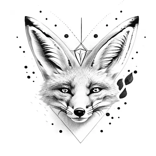 A Fox With An Aquarius Zodiac Symbol