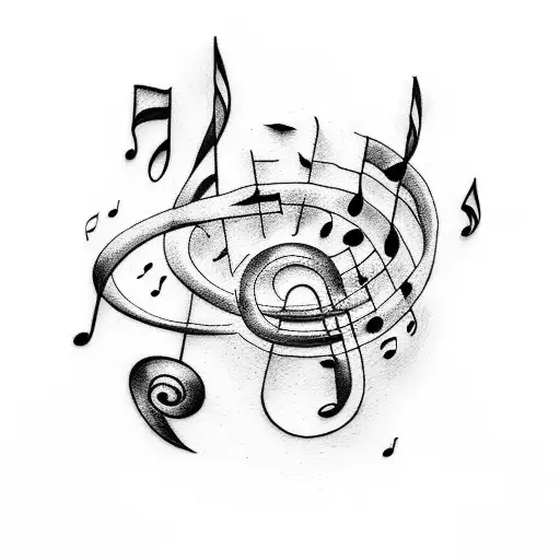 Percussion Clef With Music Stanzas Around It