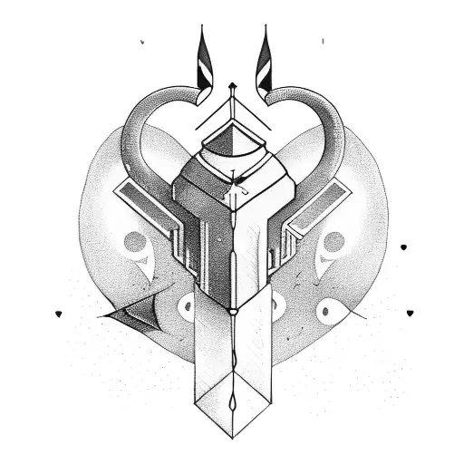 Heart With Arrow Of The Sagittarius Sign And Green Eyes