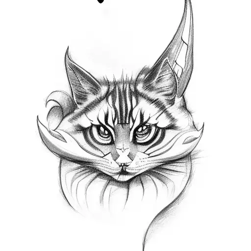 A Sketch-style Tattoo Of A Halloween Scene With Animals Dressed Up In Spooky Costumes