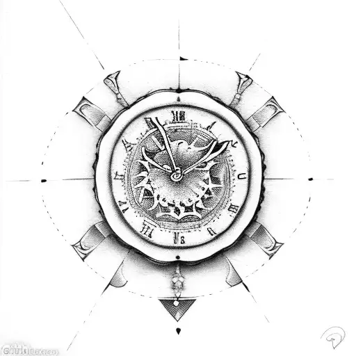 Two Cards With Heart And A Clock