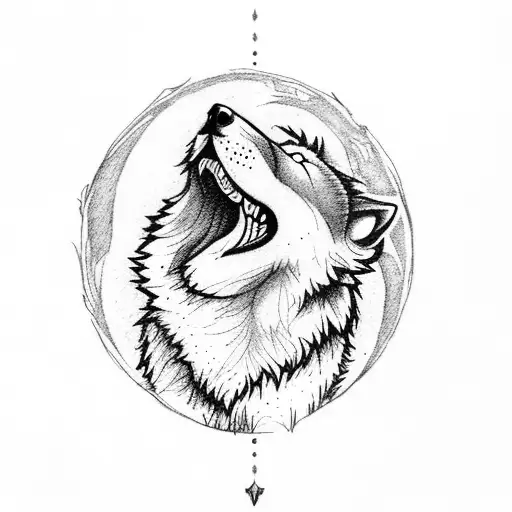 A Wolf Howling At A Moon Made Of Sheet Music
