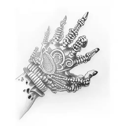 Skeleton Hand Diamond Ring