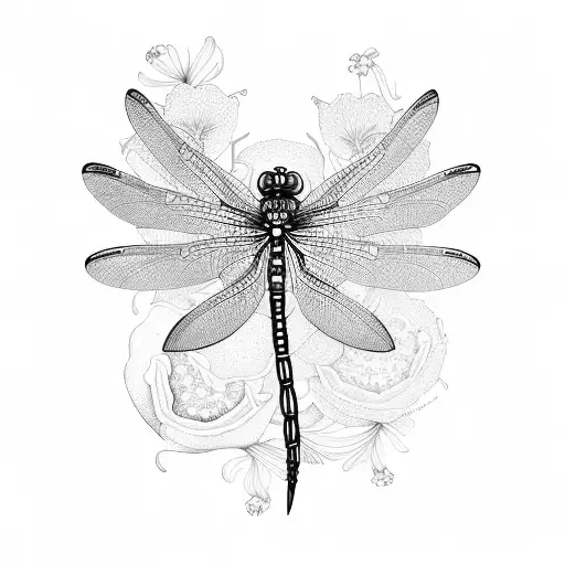 Dragonfly And Hibiscus