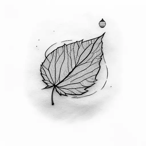 A Single Leaf Floating On A Gentle Breeze