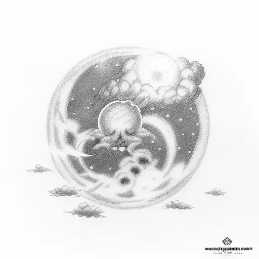 A Moon In The Clouds And It's Smoking And The Smoke Spells Out Marquis