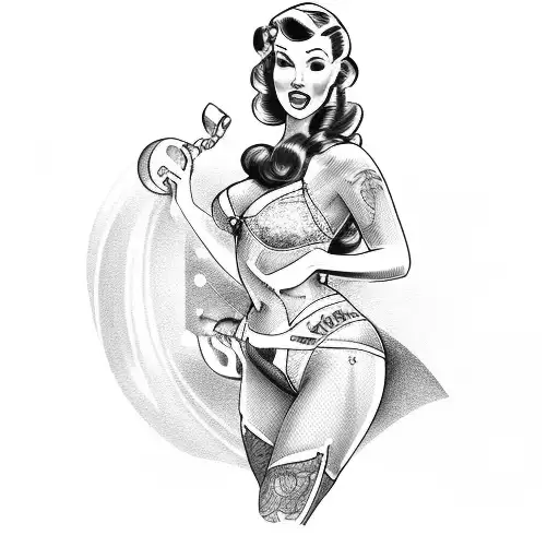 A Seductive Pin-up Girl Driving A Vintage Race Car