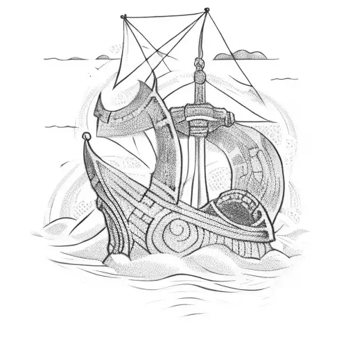 A Viking Ship Sailing On A Sea Of Money