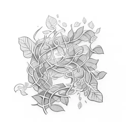 An Abstract Representation Of A Leafy Vine Wrapping Around The Client's Arm
