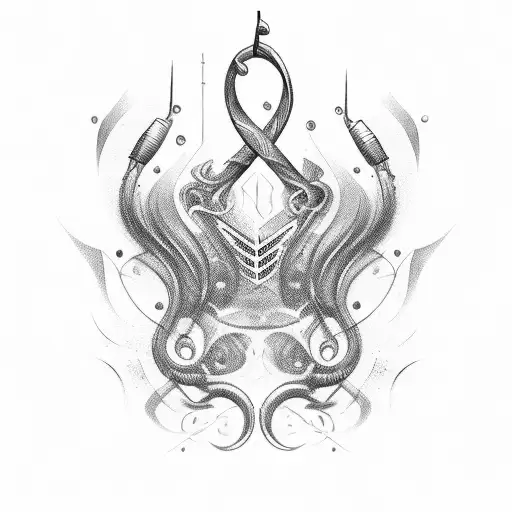 Create A Tattoo Of A Sleek Sports Car With Musical Notes Flowing Out Of Its Exhaust