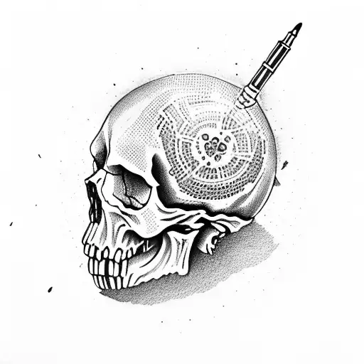 Skull With Bullet