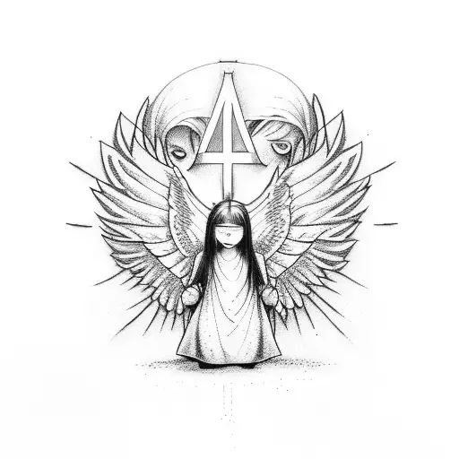 A Humble Angel Holding A Sign That Says 'L7nnon'