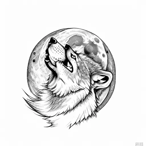 A Wolf Howling At The Moon In A Pixel Art Style