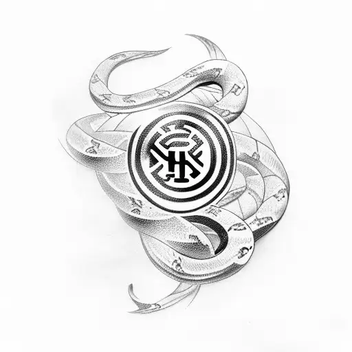 Inter Milan Logo With Snake
