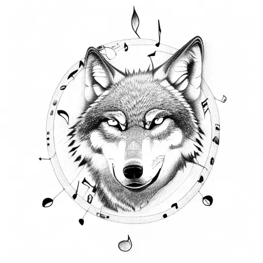 A Wolf Playing Music