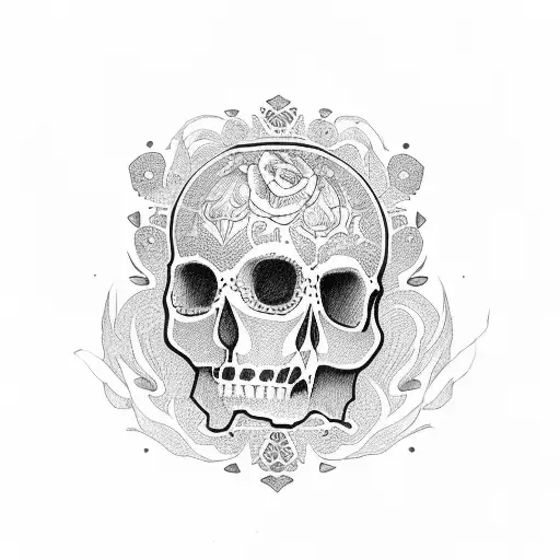 Mexican Girl Haft Skull