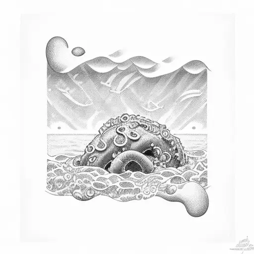 Pretzel With Ocean Scene Inside