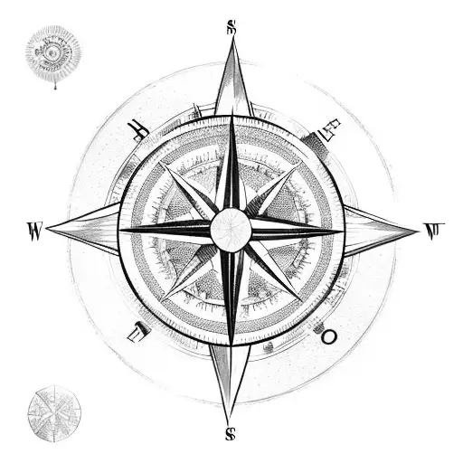 A Compass Intertwined With Money Symbols And Family Portraits