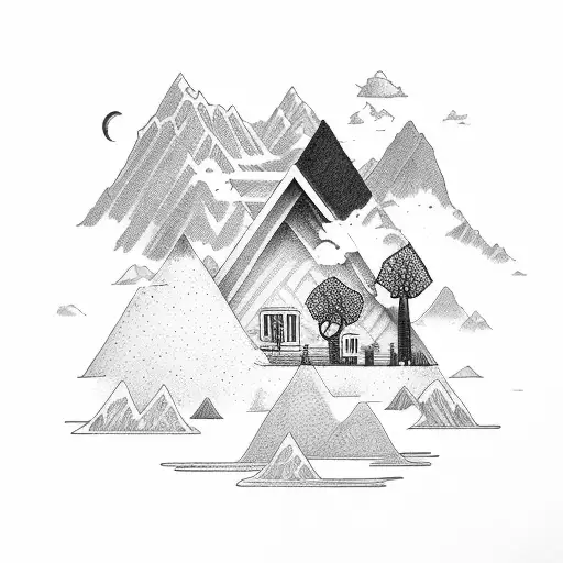 Travel With House Plants And And Birds And Mountains