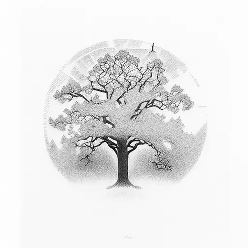 Oak Tree With A Movado Watch At The Base