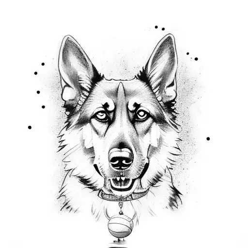 German Shepherd With Basketball