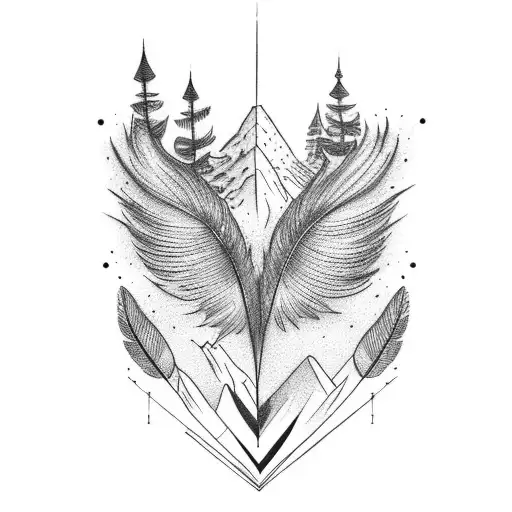 Mountain With Feather