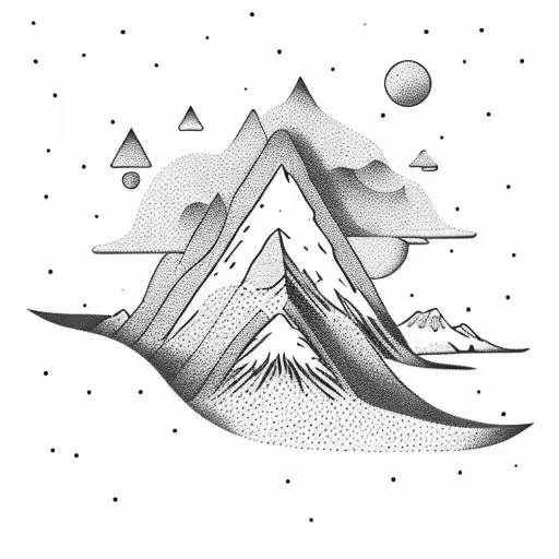 A Detailed Mountain Landscape With A Hamsa Hand Incorporated Into The Scenery