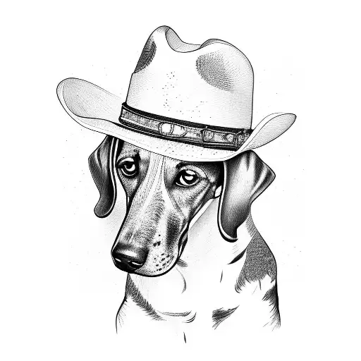 Dachshound With A Cowboy Hat
