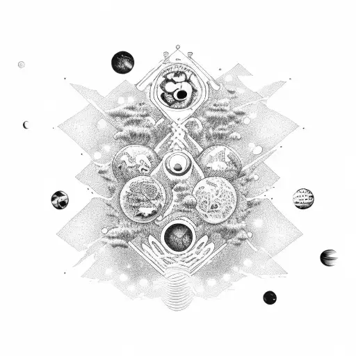 Biological Organisms Floating In Outer Space