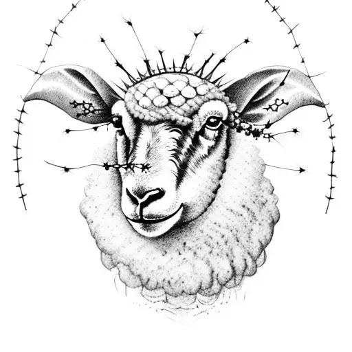 A Sheep With A Crown Of Thorns