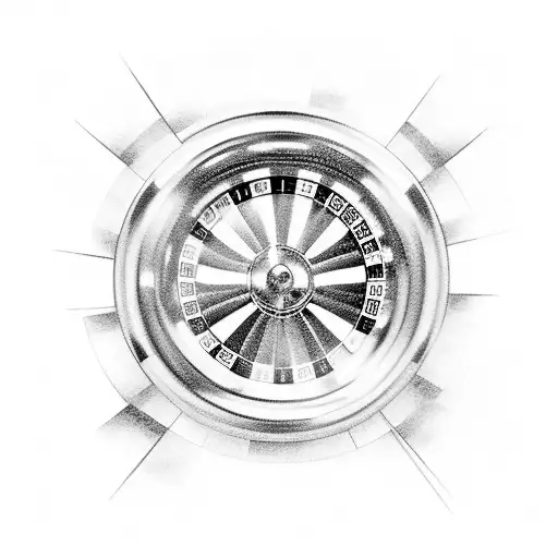 A Roulette Wheel With Car Parts Replacing The Numbers And Symbols