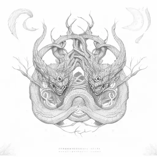 Ouroborus With Tree In Center