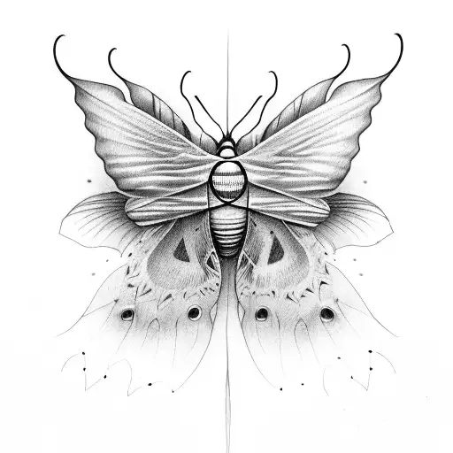 Luna Moth With Human Eyes On Its Wings