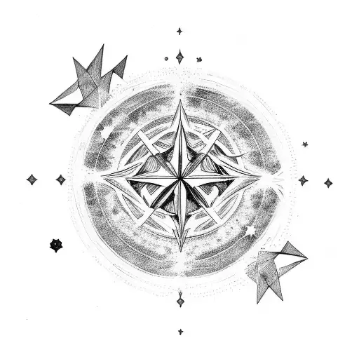 A Celestial Design Featuring Atlas Carrying The Stars In The Night Sky