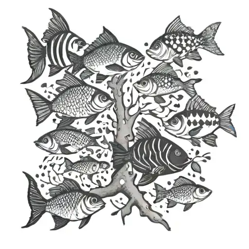 A Family Tree With Each Member Represented As A Different Type Of Fish