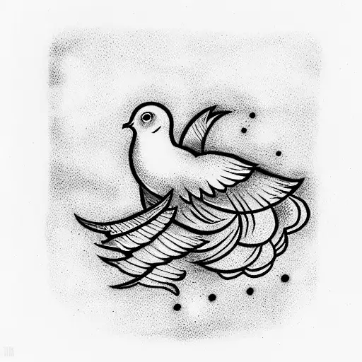 Dove With Clouds And Prayer