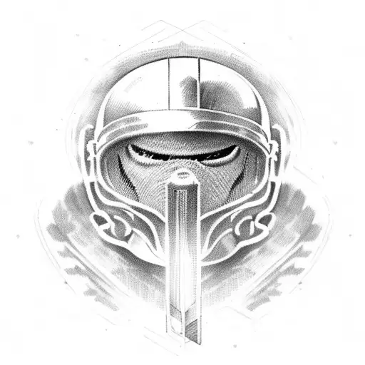 Spartan Helmet With Spear Through It