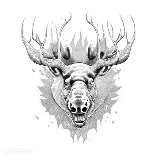 Cartoon New School Moose