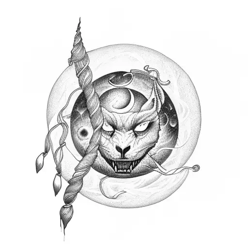 Full Moon With A Lasso Wrapped Around It