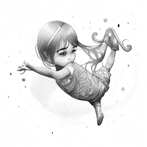 Girl On Swing Ghanging From Tree Tattoo