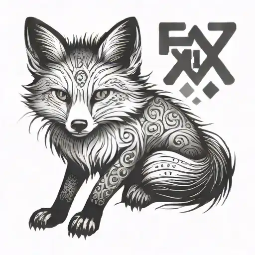 An Anime-style Fox With A Hidden Message In Japanese Kanji